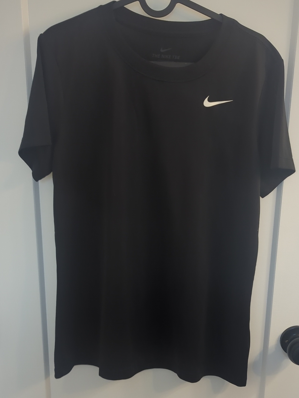 Nike Black Short Sleeve Crew Neck Tee with White Swoosh